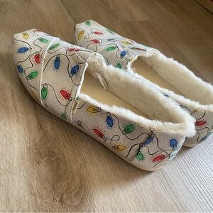 TOMS Glacier Gray Glow in the Dark Lights Flats Fur Lining